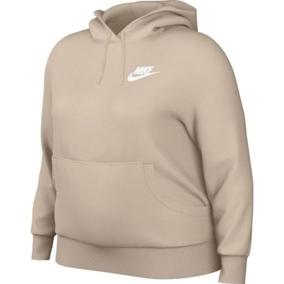 Nike Sportswear Club Fleece Hoodie Sanddrift/White, Women's Plus Size 3X - Picture 3 of 12
